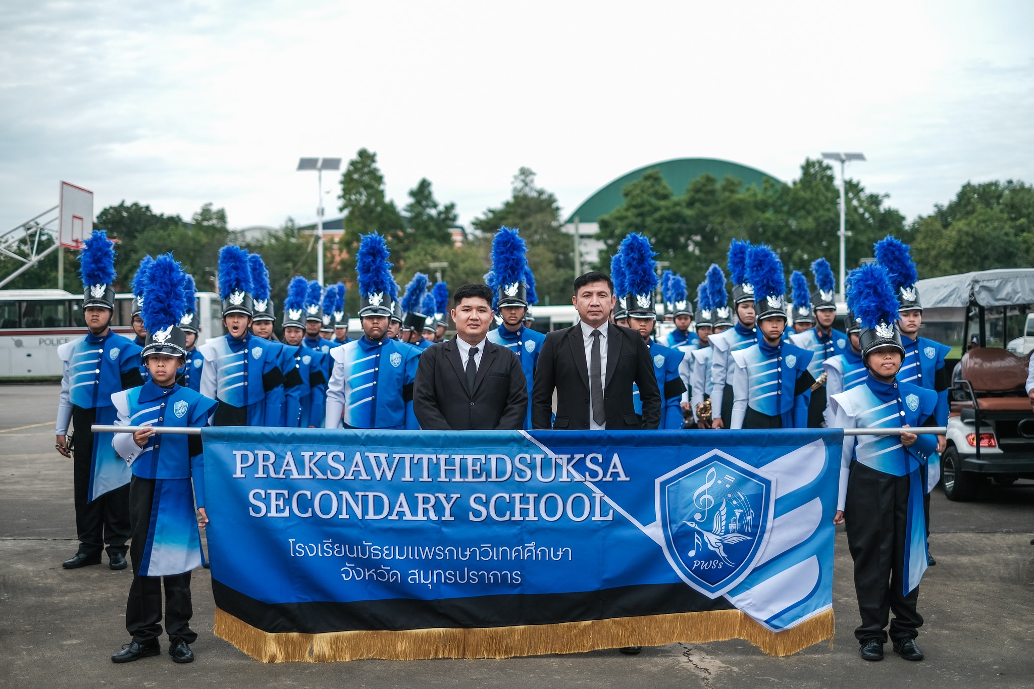 โรงเรียนมัธยมแพรกษาวิเทศศึกษา ได้เป็นส่วนหนึ่งของวงโยธวาทิตที่ได้บรรเลงเพลงสรรเสริญพระบารมีในการรอรับเสด็จ สมเด็จพระกนิษฐาธิราชเจ้า